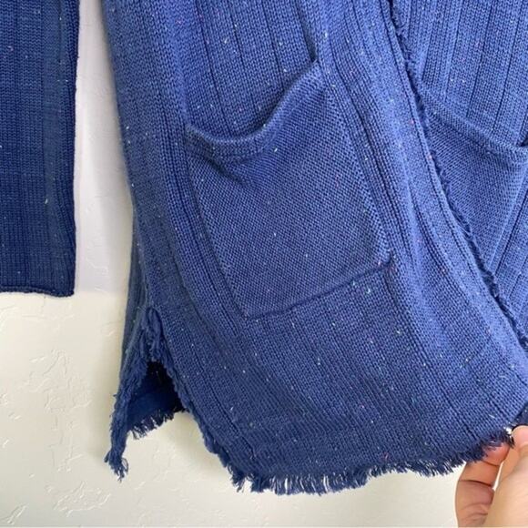 CAbi Navy Blue Speckled Duchess Longline Cardigan Medium - Picture 8 of 10
